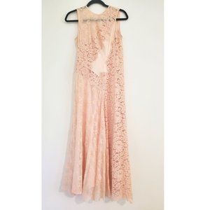 New Rebecca Taylor Silk Pink Chevron Lace Dress